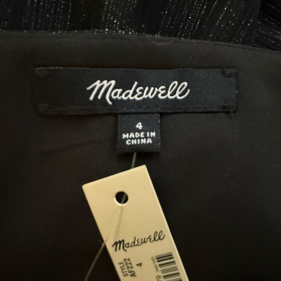 NWT MADEWELL BLACK SHIMMER DRESS SIZE 4 - Picture 5 of 5